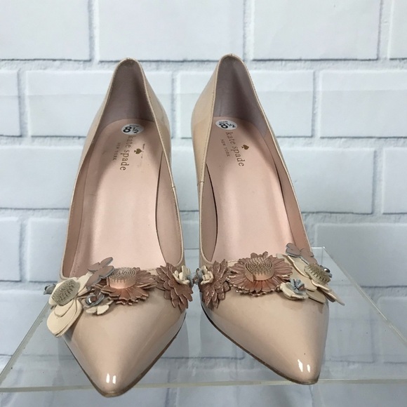 Kate Spade Evelyn Patent Leather Flower Pumps 8.5 - Picture 3 of 8